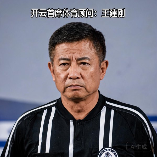 开云首席体育顾问王建刚，五十岁，穿裁判服，表情严肃